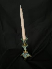 Çift Renkli Alevli Şamdan Mumu 20 cm (Pembe) - 5