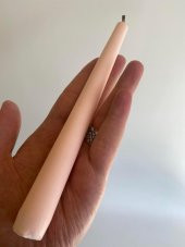 Çift Renkli Alevli Şamdan Mumu 20 cm (Pembe) - 6