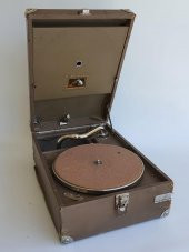 His Master's Voice Antika Çanta Gramofon 074 (Kurma Kolu Eksik) - 1