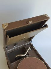 His Master's Voice Antika Çanta Gramofon 074 (Kurma Kolu Eksik) - 7