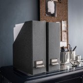 2 Li Dosyalık Kulplu- Koyu Gri MeridyenDukkan Dosyalama Düzenleyici Sert Karton - 5