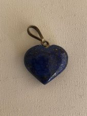 Doğal Lapis Lazuli Taşı Kalp Kolye Ucu 1,6-2,0cm - 1