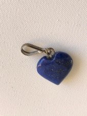 Doğal Lapis Lazuli Taşı Kalp Kolye Ucu 1,3-1,6cm - 3