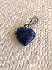 Doğal Lapis Lazuli Taşı Kalp Kolye Ucu 1,3-1,6cm - 4