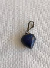 Doğal Lapis Lazuli Taşı Kalp Kolye Ucu 1,1-1,4cm - 3