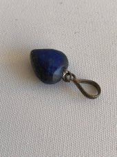 Doğal Lapis Lazuli Taşı Kalp Kolye Ucu 1,1-1,4cm - 4