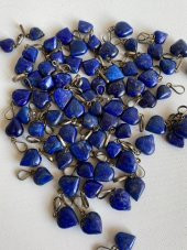 Doğal Lapis Lazuli Taşı Kalp Kolye Ucu 1,1-1,4cm - 5