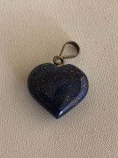 Doğal Lapis Lazuli Taşı Kalp Kolye Ucu 1,6-2,0cm - 4