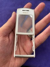 Nokia E50 Ön Arka Kapak Beyaz Gümüş(Tuşsuz) - E50 Kapak - 2