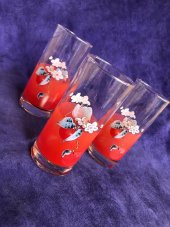 3Lü Nostaljik Cam Su Bardağı - İçki Şerbet Bardak Seti - 5