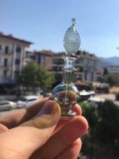Osmanlı İşlemeli Esans Şişesi - El Yapımı Üfleme Cam Parfüm Şişesi - 4
