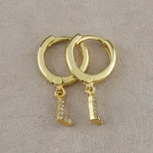 Vaoov 925 Ayar Gümüş Harfli Küpe thumbnail 2