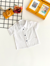 Neşeli Bebekler Çapa Desen Kısa Kollu Yakalı Gömlek - 1