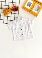 Neşeli Bebekler Gözlük Desen Kısa Kollu Hakim Yakalı Gömlek - 1