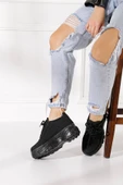 Günlük Kadın Spor Ayakkabı Yüksek Taban 6 Cm Sneaker Siyah - Beyaz - Bej - Rugan - Süet 001 - 12