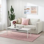 Halı, Uçuk Pembe Renk 133x195 cm MeridyenDukkan Parlak Efektli Kalın Tüyler Ev Tekstili - 2