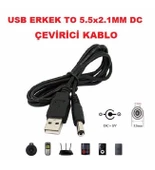 Usb Erkek to 5.5x2.1mm DC Çevirici Kablo Mini Hoparlör Notebook Soğutucu Harici Dvd Usb Hub thumbnail 1