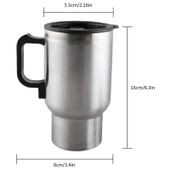 POWERMASTER PM-140Z PASLANMAZ ÇELİK 12 VOLT ARAÇ KETTLE TERMOS (KLC A-103) - 2