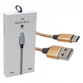 POWERMASTER PM-3799 TYPE-C 1 METRE METAL ÖRGÜLÜ DATA VE ŞARJ KABLOSU - 1