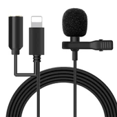 POWERMASTER JH-041-A LIGHTNING GİRİŞLİ VE KULAKLIK GİRİŞLİ YOUTUBER YAKA MİKROFONU - 1