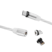 POWERMASTER IŞIKLI TELEFON ŞARJ KABLOSU ÜÇ UÇLU MANYETİK - 2