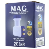MAG ÇİFTLİ TWIN ALTIN UÇLU PHILIPS CHIP LNB 0.1DB - 2