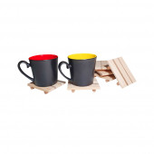 Barış Dizayn Doğal ahşap Bardak altlığı fincan altlığı çay tabağı (6lı set) - 3