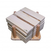 Barış Dizayn Doğal ahşap Standlı Bardak altlığı fincan altlığı çay tabağı (6lı set) - 1