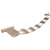 Barış Dizayn Tırmalama halısı kaplı ipli kedi merdiveni kedi köprüsü duvar  yolu parkur (120cm) Kahve - 4