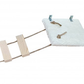 Barış Dizayn Peluş Basamaklı Kedi Köprüsü Peluş Raf Duvar Kedi Yolu Parkur Bej (130cm) - 6