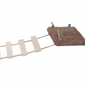 Barış Dizayn Peluş Basamaklı Kedi Köprüsü Peluş Raf Duvar Kedi Yolu Parkur Kahve (130cm) - 3