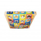 Barış Dizayn Doğal ahşap duvara monte kedi hamağı kedi yatağı kedi hamak (43cm x 36cm) Kareli - 4
