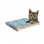 Barış Dizayn Doğal ahşap duvara monte kedi hamağı kedi yatağı kedi hamak (43cm x 36cm) Mavi - 1