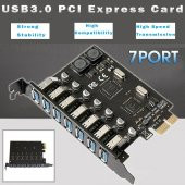 PrimeX PX-4899 7 Port USB Hub, PCI Expres USB3.0 Kart 7 Port Çoklayıcı, PCI ex USB3.0 Çoklayıcı Kart (Win7/8/10/11, Linux, MacOs) - 5