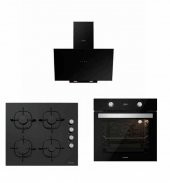 Silverline Siyah Cam Ankastre Set 3481 - Cs5335b01 - Bo6502b01 thumbnail 1