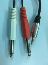 3.5 mm Stereo to 2x 6.3 mm Mono Kablo 1.8 Metre - 1