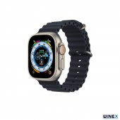 Winex 42-49mm Yeni Nesil Apple Uyumlu Akıllı Saat Kordonu Silikon Lacivert - 4