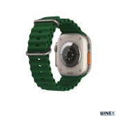 Winex 42-49mm Yeni Nesil Apple Uyumlu Akıllı Saat Kordonu Silikon Yeşil - 3