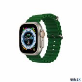 Winex 42-49mm Yeni Nesil Apple Uyumlu Akıllı Saat Kordonu Silikon Yeşil - 4