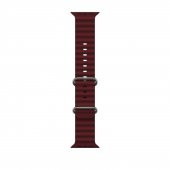 ScHitec 42-49mm Yeni Nesil Apple Uyumlu Akıllı Saat Kordonu Silikon Bordo - 1