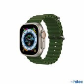 ScHitec 42-49mm Yeni Nesil Apple Uyumlu Akıllı Saat Kordonu Silikon Koyu Yeşil - 4