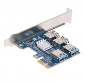 EUX1-04 PCIE 1 to 4 Yuvalı Yükseltici Kart - 1
