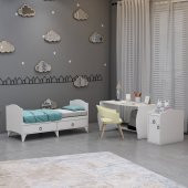 Garaj Home Sude Asansörlü Yıldız 4 Kapaklı Bebek Odası Takımı - Kombinli-UYKU SETİ-BEYAZ thumbnail 4