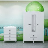 Garaj Home Sude Asansörlü Bebek Odası Takımı -  Kombinli-UYKU SETİ-BEYAZ - 2