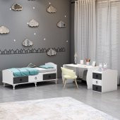 Garaj Home Elfin Gri Büyünen Asansörlü Bebek Odası Takımı -  Kombinli-UYKU SETİ-BEYAZ - 6