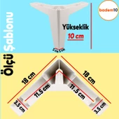 Sedir Lüks Mobilya Kanepe Sehpa Tv Ünitesi Koltuk Ayağı 10 Cm Beyaz Baza Ayakları - 4