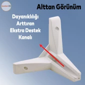Sedir Lüks Mobilya Kanepe Sehpa Tv Ünitesi Koltuk Ayağı 10 Cm Beyaz Baza Ayakları - 2