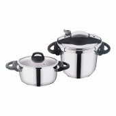 Falez Twist Cook 4+7 Litre Düdüklü Tencere Seti Siyah Gri TWC-1001 - 1