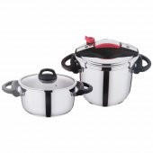 Falez Twist Cook 4+7 Litre Düdüklü Tencere Seti Siyah Kırmızı TWC-1002 - 1
