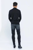 Erkek Slim Fit Düz Renk Balıkçı Yaka Boğazlı Kazak - 5